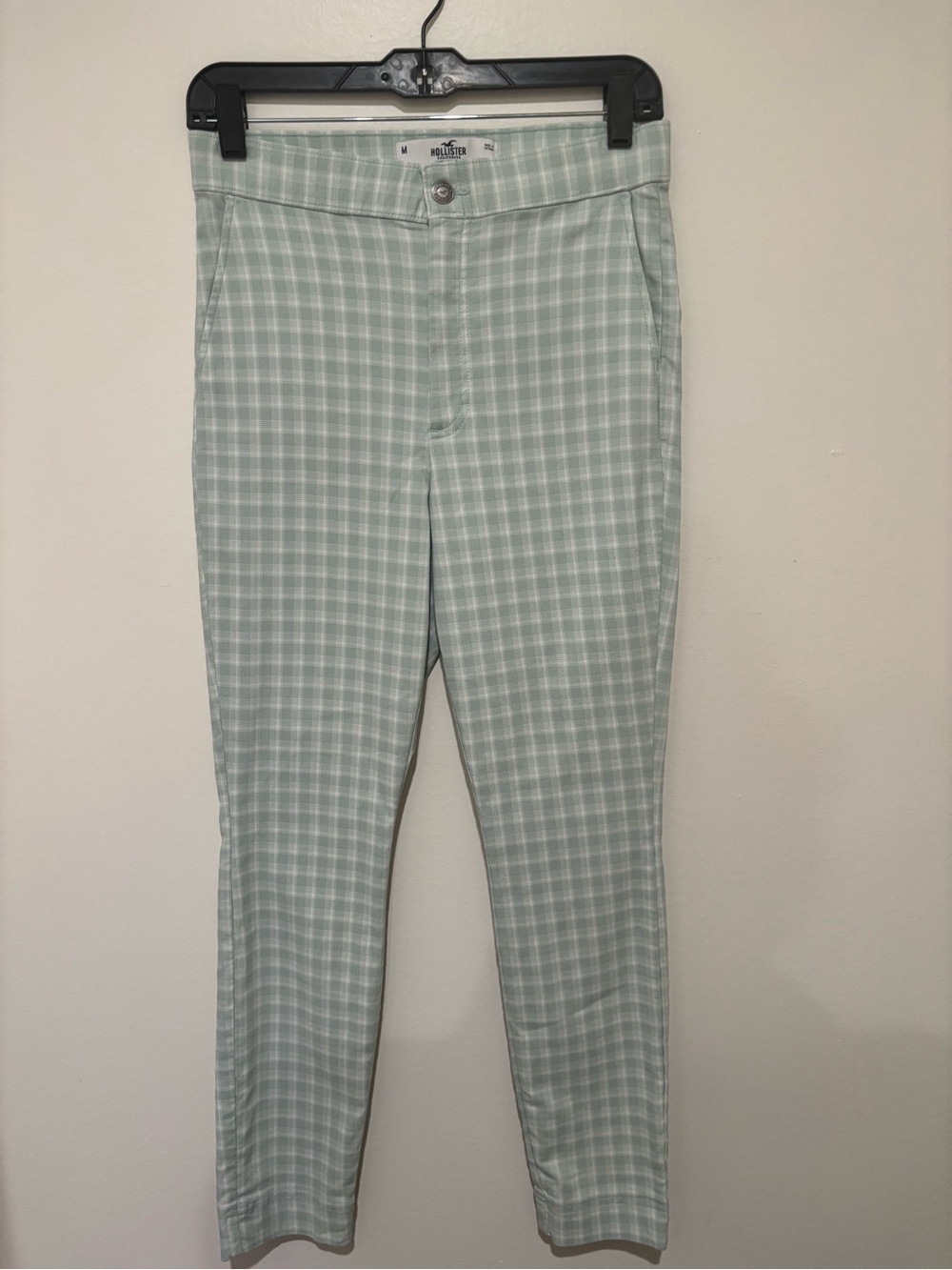 Hollister Mint Plaid Ultra High Rise Pants